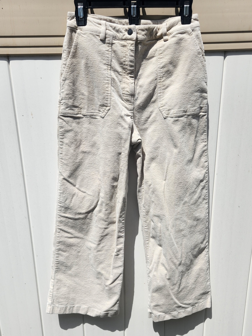 Mystree Cream Corduroy Straight-Leg Pants